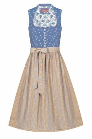 Dirndl lang 80cm hellblau beige Nicoletta 005207 - limitiert