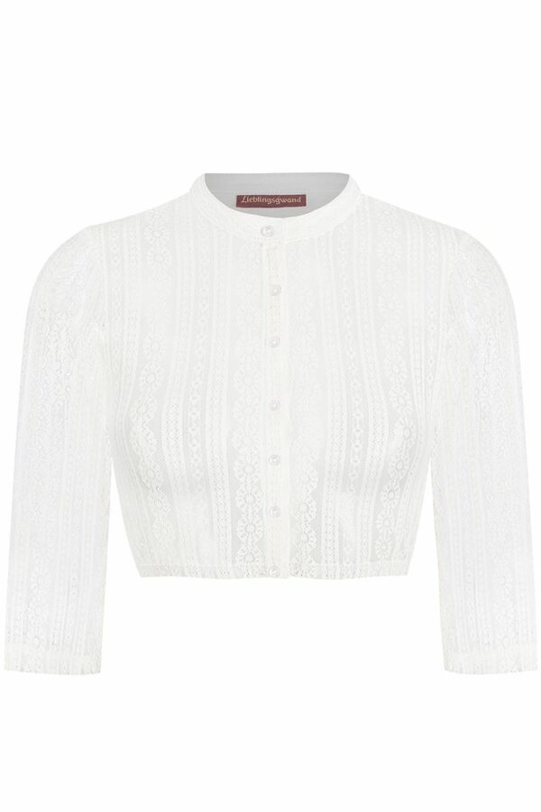 Dirndlbluse Spitze creme Stretch Sarah 013751
