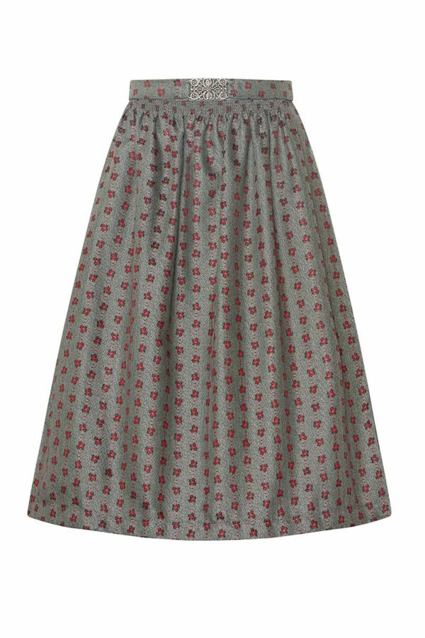 Dirndlschürze midi 70 cm grau rot 013099