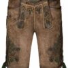 Lederhose kurz hellbraun grün Max-Johann 004962 - limitiert