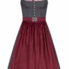 Midi Dirndl 65 cm anthrazit dunkelrot Thea 009996