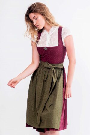 Midi Dirndl 65 cm beere oliv Frieda 016555