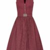 Midi Dirndl 65 cm dunkelrot gemustert Leonora 008845 - limitiert