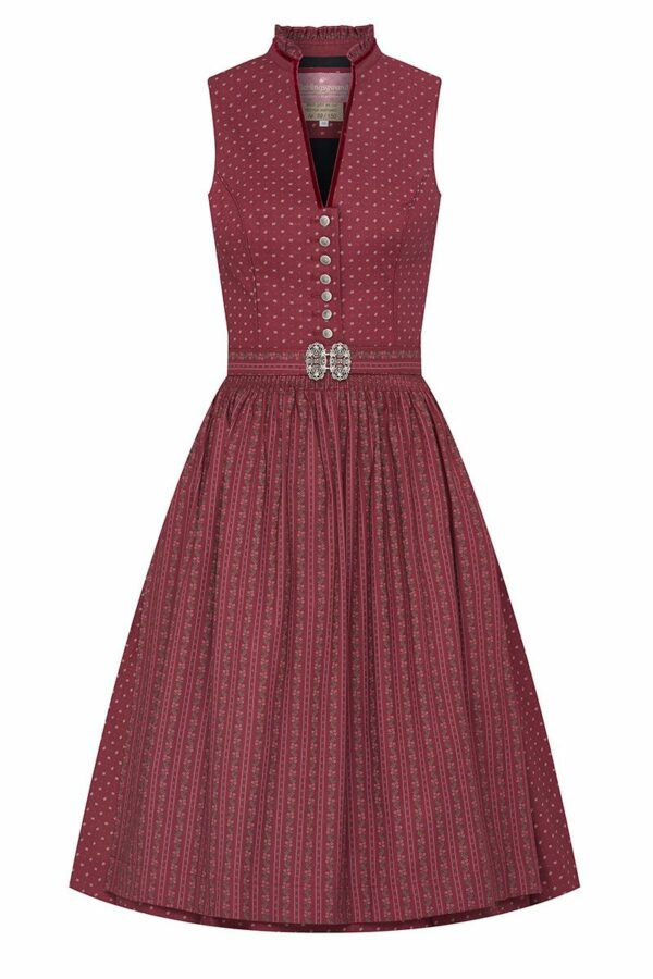 Midi Dirndl 65 cm dunkelrot gemustert Leonora 008845 - limitiert