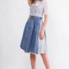 Midi Dirndl 65 cm grau blau Emilia 014653