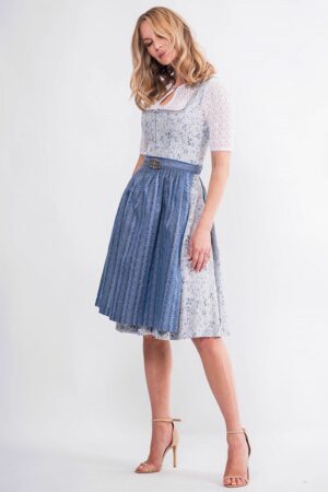 Midi Dirndl 65 cm grau blau Emilia 014653