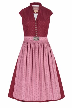 Midi Dirndl 65 cm rot altrosa Stretch Pia 010390 - limitiert