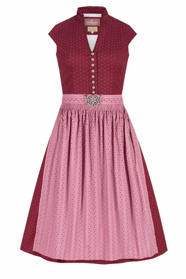 Midi Dirndl 65 cm rot altrosa Stretch Pia 010390 - limitiert