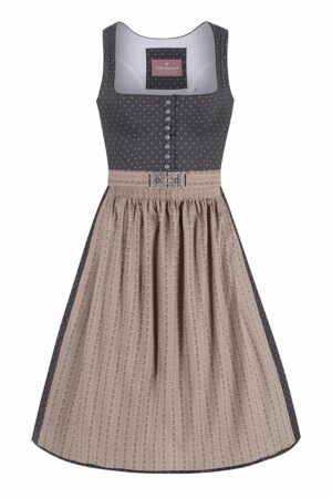 Midi Dirndl 70 cm anthrazit taupe Valerie 016553