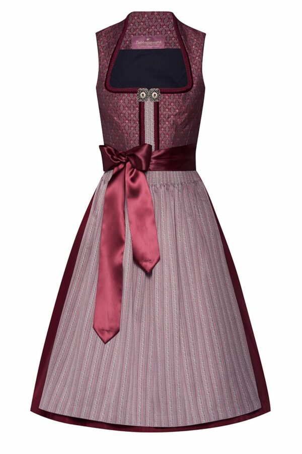 Midi Dirndl 70 cm bordeaux altrosa Liliana 008884