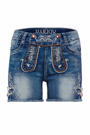 Damen Trachtenjeans kurz blau Stretch Franziska 005130