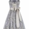 Midi Dirndl 65 cm silber grau Taina 012088