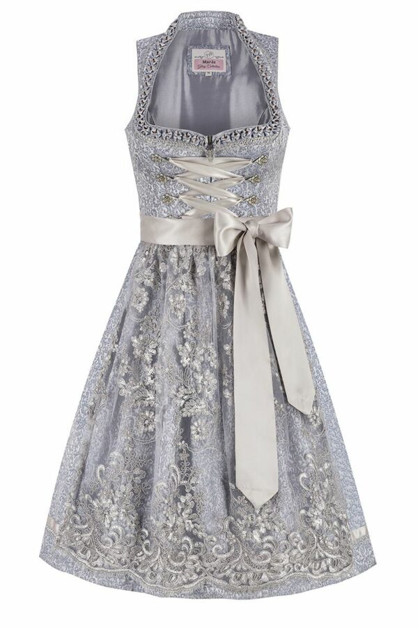 Midi Dirndl 65 cm silber grau Taina 012088