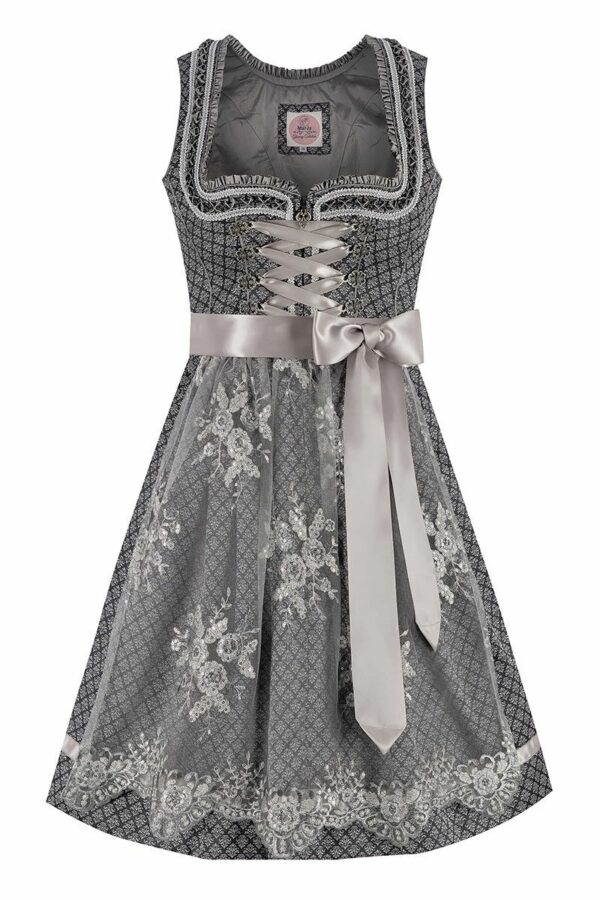 Mini Dirndl 60 cm anthrazit silber Larissa 010176