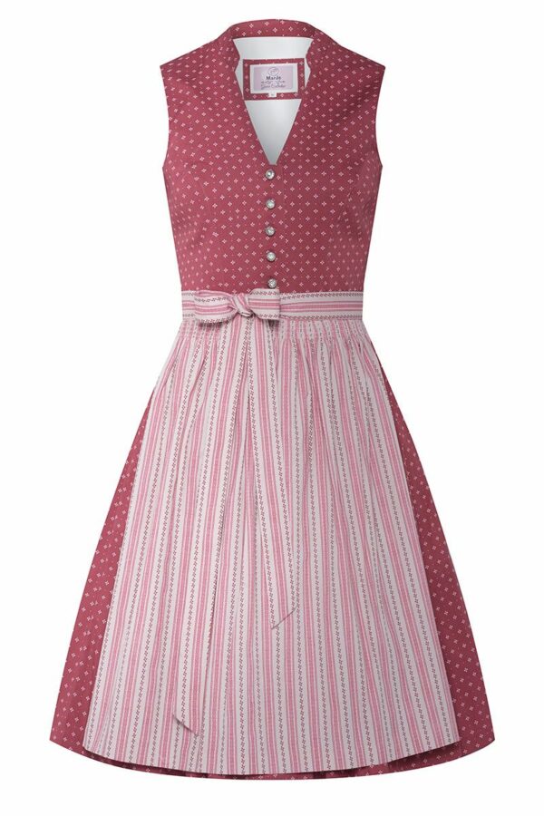 Mini Dirndl 60 cm rosenholz altrosa gemustert Valentina 009059