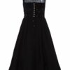 Dirndl lang 80cm Gastro schwarz Amy 005582