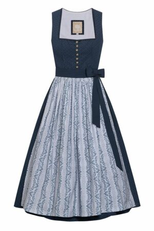 Dirndl lang 80 cm dunkelblau graublau Fanny 010968