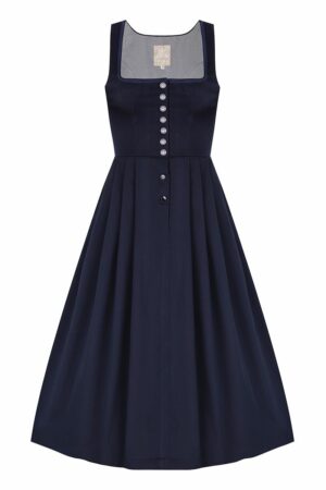 Dirndl lang 80 cm Gastro dunkelblau Britta 010944