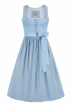 Dirndl lang 85 cm hellblau gemustert Sophie 014668