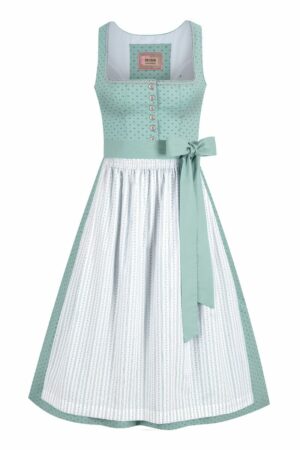 Dirndl lang 85 cm mint weiß Melinda 014669