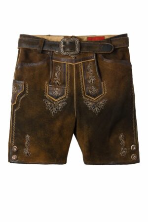 Kinder Lederhose kurz braun antik Andi 003852