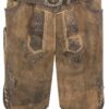 Lederhose (große Größen) kurz mit Gürtel braun antik Alexander 015051