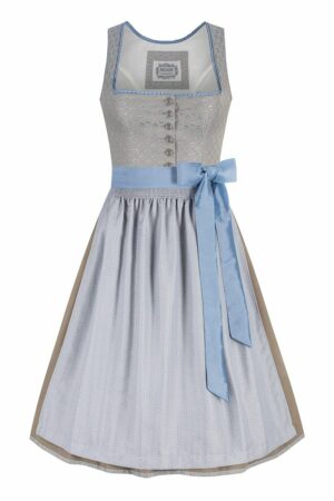 Midi Dirndl 65 cm blaugrau silber Caroline 014678