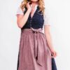 Midi Dirndl 65 cm dunkelblau rosenholz Valentina 014426