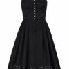 Midi Dirndl 65 cm Gastro schwarz Britta 010941