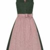 Midi Dirndl 65 cm grün altrosa Valentina 014425