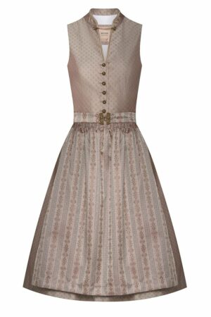 Midi Dirndl 70 cm taupe gemustert Klara 009176