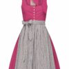 Mini Dirndl 60 cm beere grau inkl. Schal Clara 007859