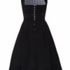 Dirndl lang 80cm Gastro schwarz Nicki 004562