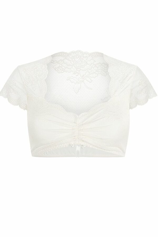 Dirndlbluse Spitze creme Stretch 012123