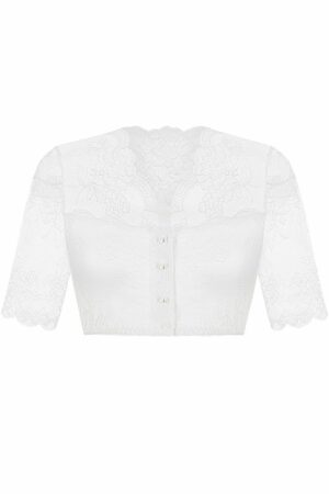 Dirndlbluse Spitze weiß Stretch Blütenpracht 010653