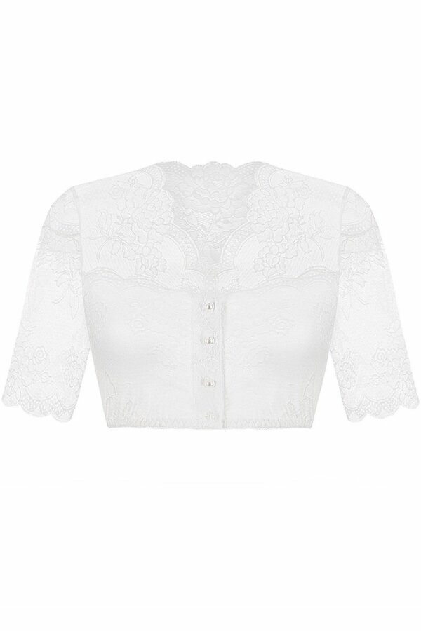 Dirndlbluse Spitze weiß Stretch Blütenpracht 010653