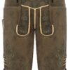 Lederhose kurz rauchschwarz oliv Bertl 015804