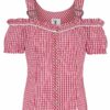 Trachtenbluse kurzarm rot kariert Niersbach 011520