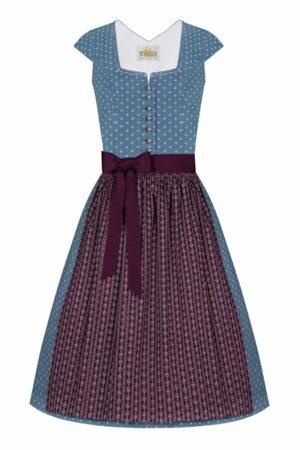 Mini Dirndl 60cm blau aubergine Ronja 004366